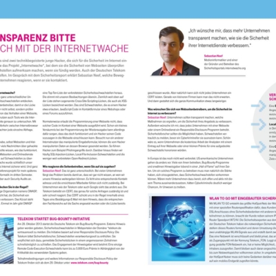 Deutsche Telekom: Broschüre für Datensicherheit